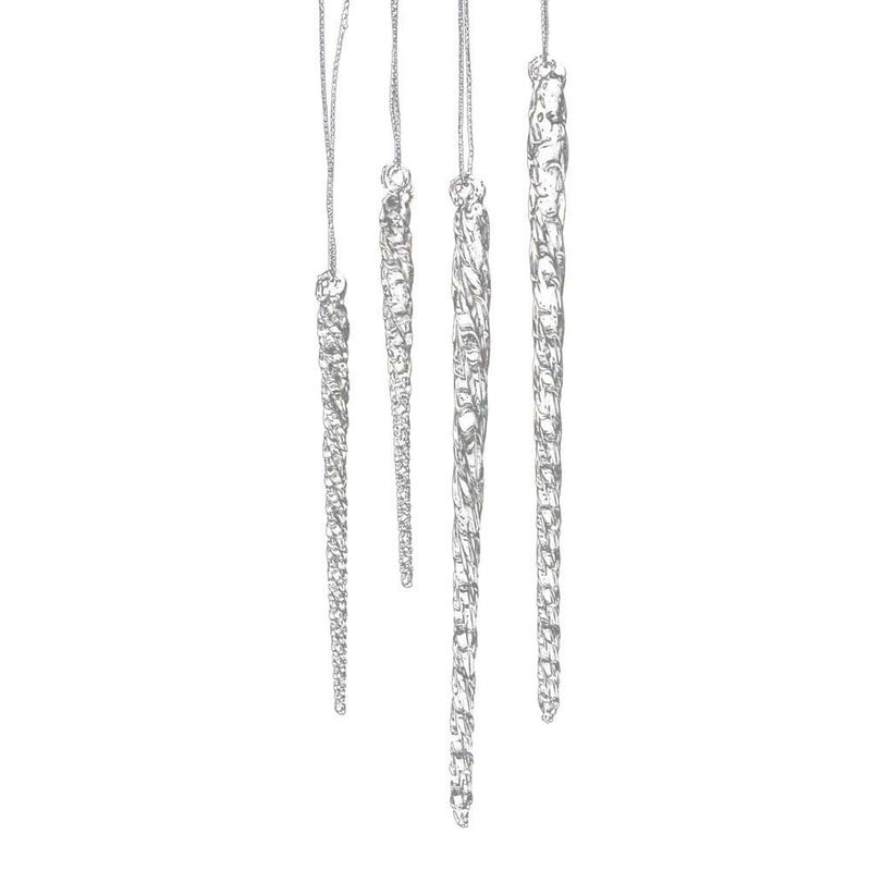 Kurt Adler 3-1/2-Inch-5-1/2-Inch Clear Glass Icicle Ornament Set of 24 Pieces (4) - Image 1